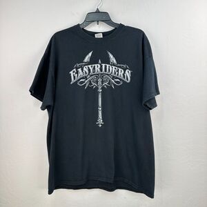 Gildan Tshirt Easyriders Men XL Black White Short Sleeve Motorcycle Grunge‎ Punk